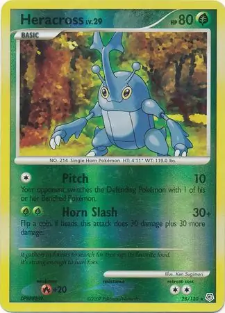 28/130 Heracross DP Rare Reverse Holo