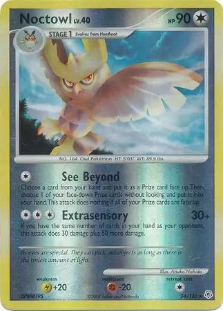 34/130 Noctowl DP Rare Reverse Holo