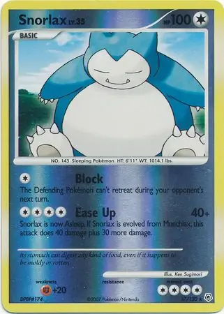 37/130 Snorlax DP Rare Reverse Holo