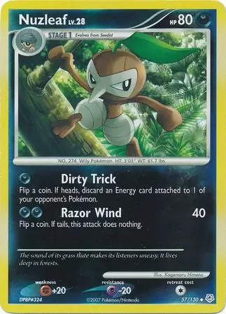 57/130 Nuzleaf DP Uncommon Reverse Holo