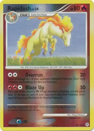 59/130 Rapidash DP Uncommon Reverse Holo