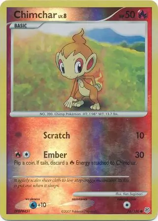 76/130 Chimchar DP Common Reverse Holo