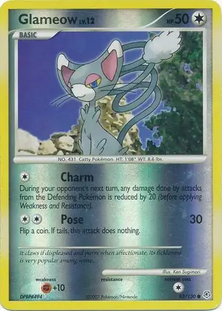 83/130 Glameow DP Common Reverse Holo