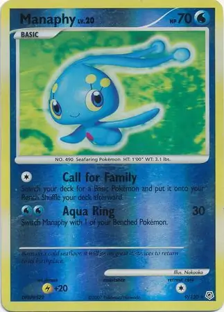 9/130 Manaphy DP Rare Holo Reverse Holo