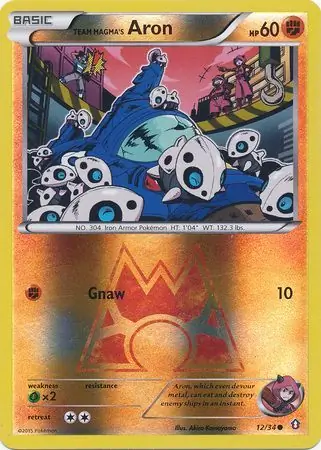 Team Magma's Aron Double Crisis 12/34 Common Reverse Holo