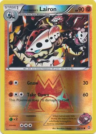 Team Magma's Lairon Double Crisis 13/34 Common Reverse Holo