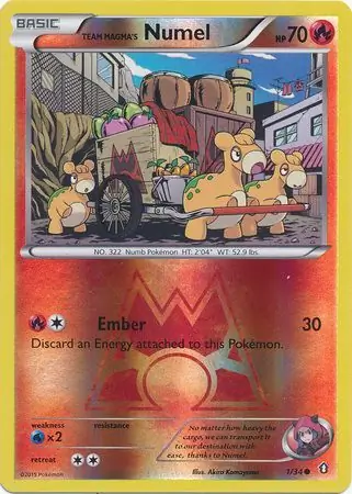 Team Magma's Numel Double Crisis 1/34 Common Reverse Holo