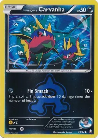 Team Aqua's Carvanha Double Crisis 20/34 Common Reverse Holo