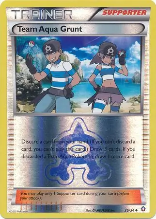 Team Aqua Grunt Double Crisis 26/34 Uncommon Reverse Holo
