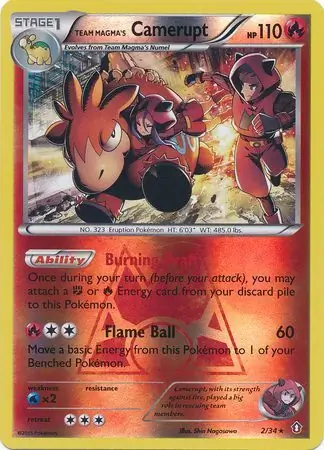Team Magma's Camerupt Double Crisis 2/34 Rare Holo Reverse Holo