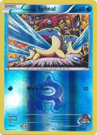 Team Aqua's Spheal Double Crisis 3/34 Common Reverse Holo