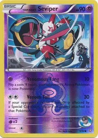 Team Aqua's Seviper Double Crisis 9/34 Common Reverse Holo