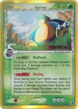 10/101 Snorlax δ DF Rare Holo Reverse Holo