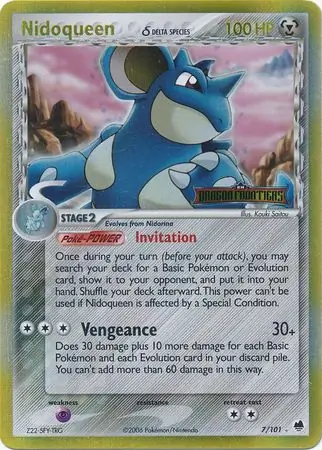 Nidoqueen (Delta Species) 7/101 3 EX DRAGON FRONTIERS HOLO RARE REVERSE HOLO PTCG