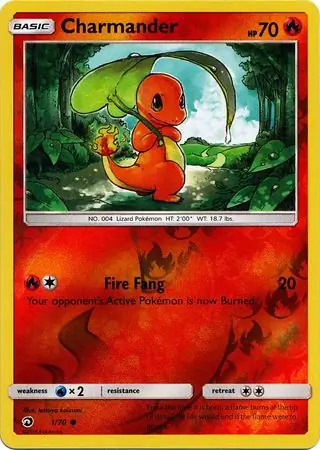 Charmander Dragon Majesty 1/70 Common Reverse Holo