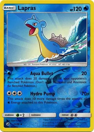 Lapras Dragon Majesty 21/70 Uncommon Reverse Holo