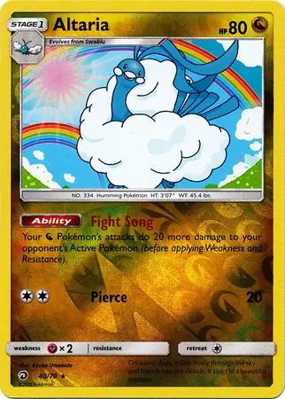Altaria Dragon Majesty 40/70 Rare Holo Reverse Holo