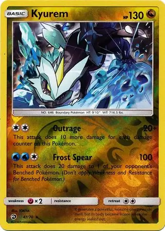 Kyurem Dragon Majesty 47/70 Rare Holo Reverse Holo
