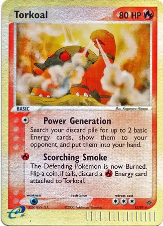 12/97 Torkoal DR Rare Holo Reverse Holo