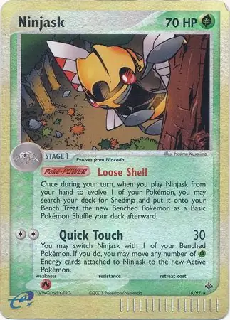 18/97 Ninjask DR Rare Reverse Holo