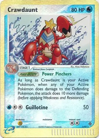 3/97 Crawdaunt DR Rare Holo Reverse Holo