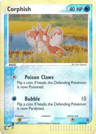 52/97 Corphish DR Common Reverse Holo
