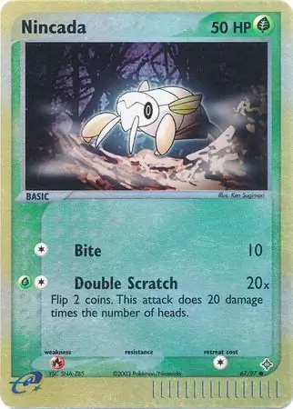 67/97 Nincada DR Common Reverse Holo