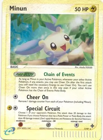 7/97 Minun DR Rare Holo Reverse Holo
