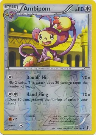 100/124 Ambipom DRX Rare Reverse Holo