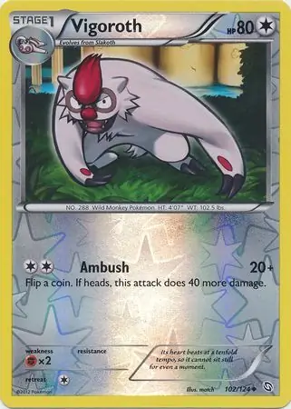 102/124 Vigoroth DRX Uncommon Reverse Holo
