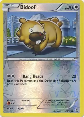 106/124 Bidoof DRX Common Reverse Holo