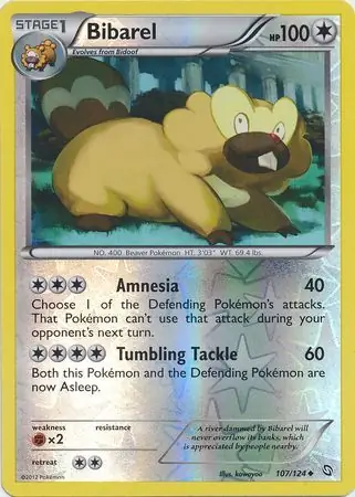 107/124 Bibarel DRX Uncommon Reverse Holo