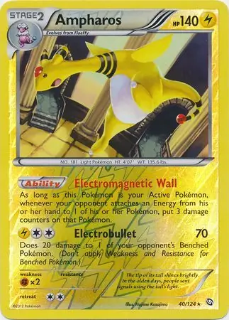 40/124 Ampharos DRX Rare Holo Reverse Holo