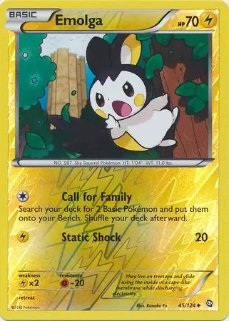 45/124 Emolga DRX Uncommon Reverse Holo