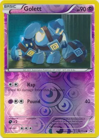 58/124 Golett DRX Common Reverse Holo