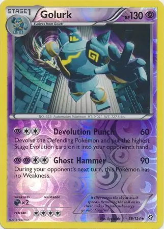 59/124 Golurk DRX Rare Holo Reverse Holo