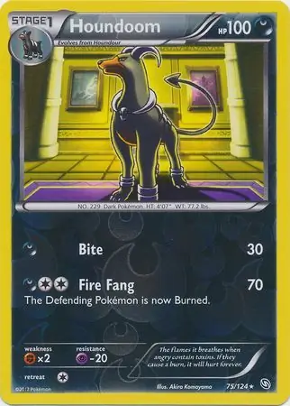 75/124 Houndoom DRX Rare Reverse Holo