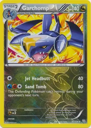 91/124 Garchomp DRX Rare Reverse Holo
