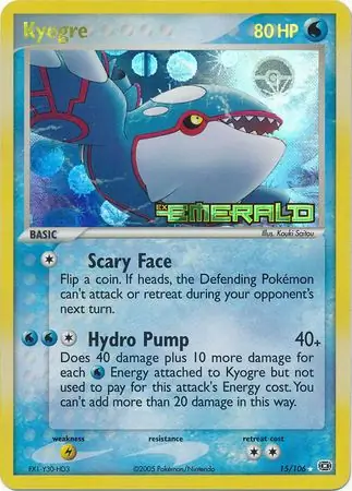 15/106 Kyogre EM Rare Reverse Holo
