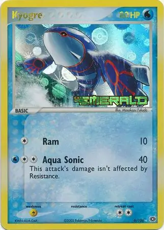 Kyogre Emerald 6/106 Rare Holo Reverse Holo
