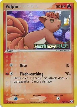 72/106 Vulpix EM Common Reverse Holo