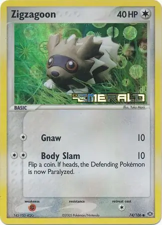 74/106 Zigzagoon EM Common Reverse Holo