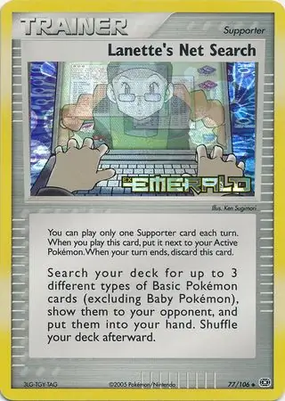 77/106 Lanette's Net Search EM Uncommon Reverse Holo