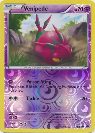 38/98 Venipede EPO Common Reverse Holo