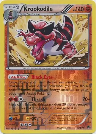 62/98 Krookodile EPO Rare Reverse Holo