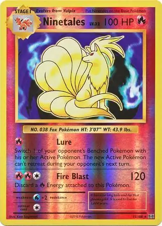 Ninetales Evolutions 15/108 Rare Holo Reverse Holo