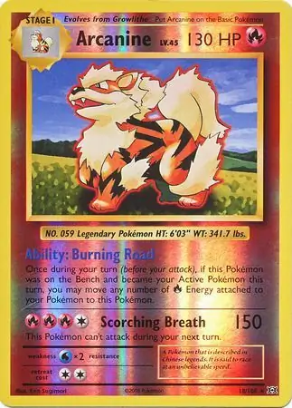 18/108 Arcanine EVO Rare Reverse Holo