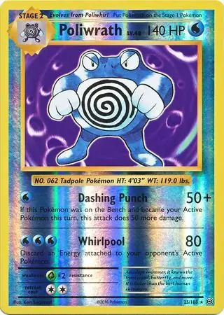 25/108 Poliwrath EVO Rare Holo Reverse Holo