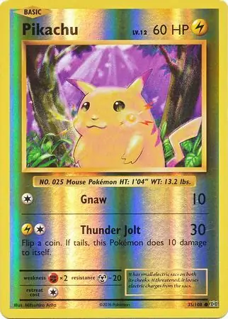 Pikachu Evolutions 35/108 Common Reverse Holo