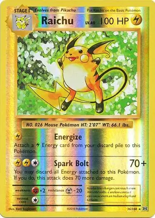 Raichu Evolutions 36/108 Rare Holo Reverse Holo